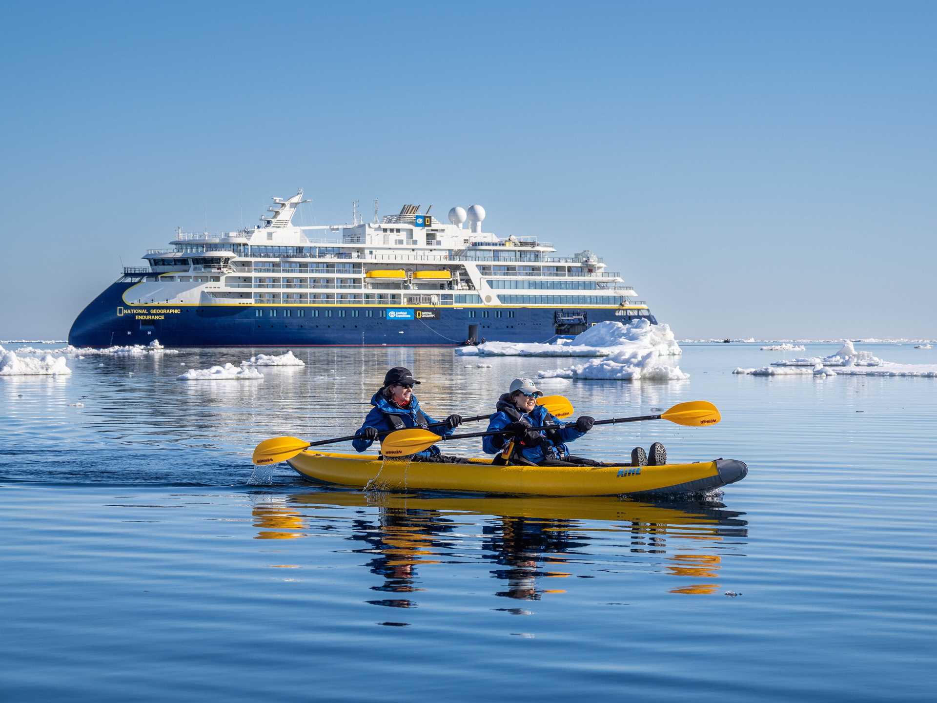 Kayakers in Svalbard, Norway