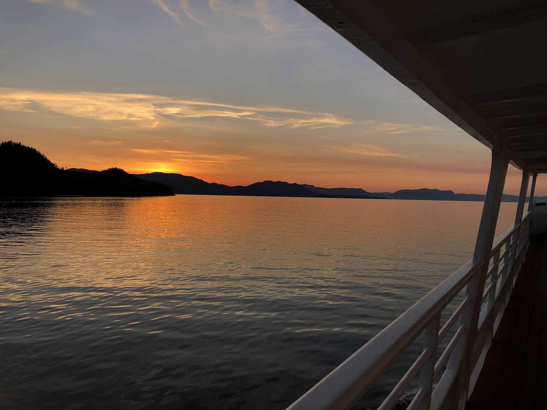 sunrise from the deck of a ship