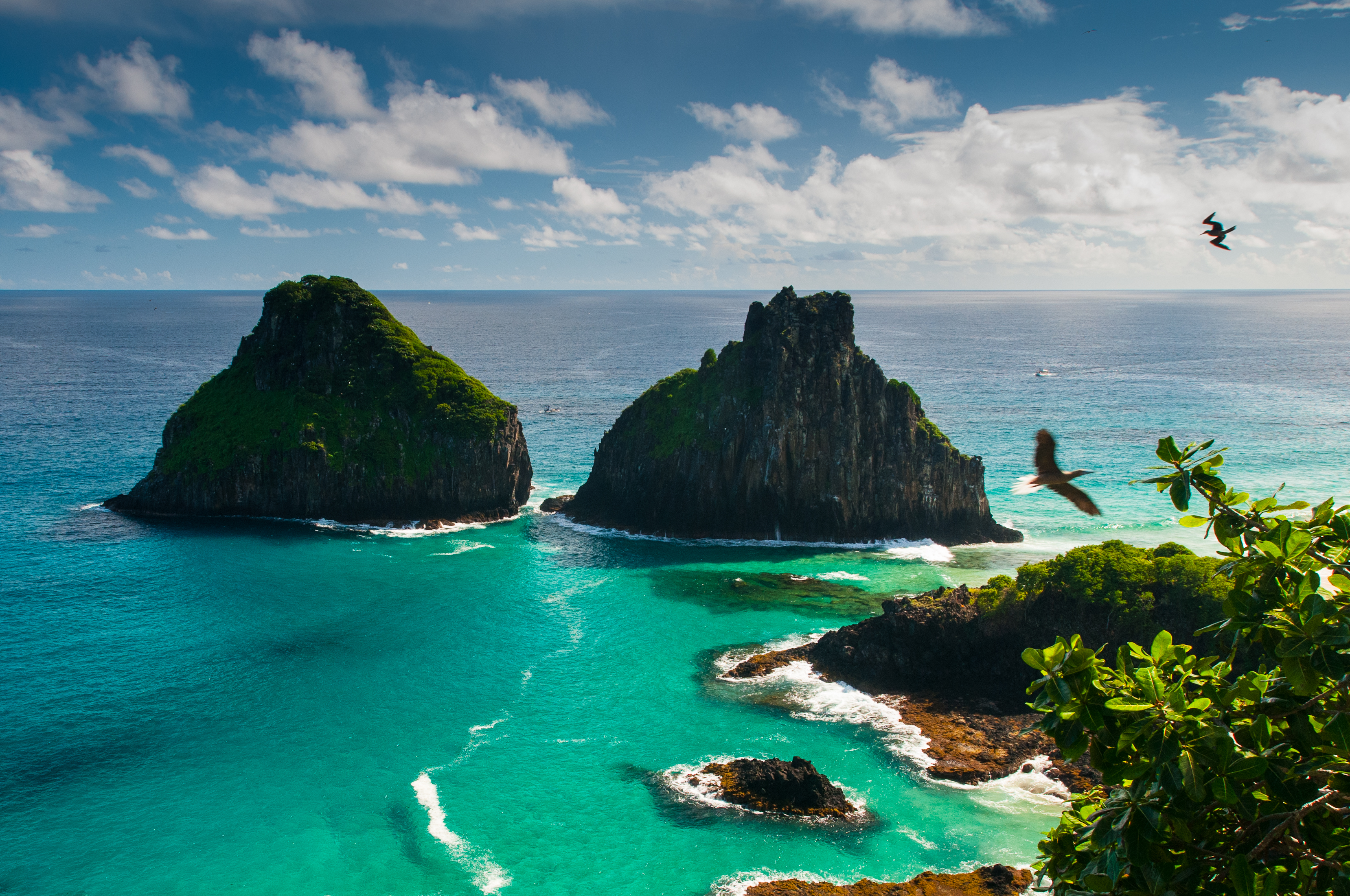 Coastline of Fernando de Noronha beach in Brazil