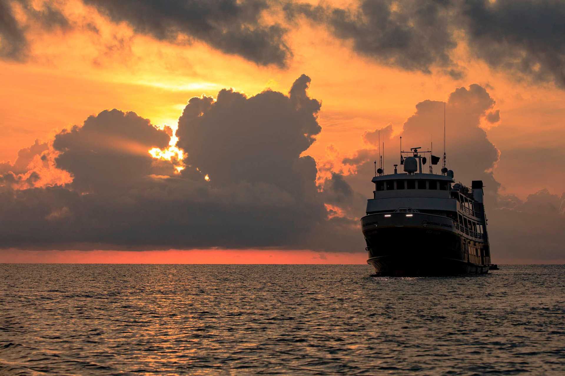 ship at sunrise