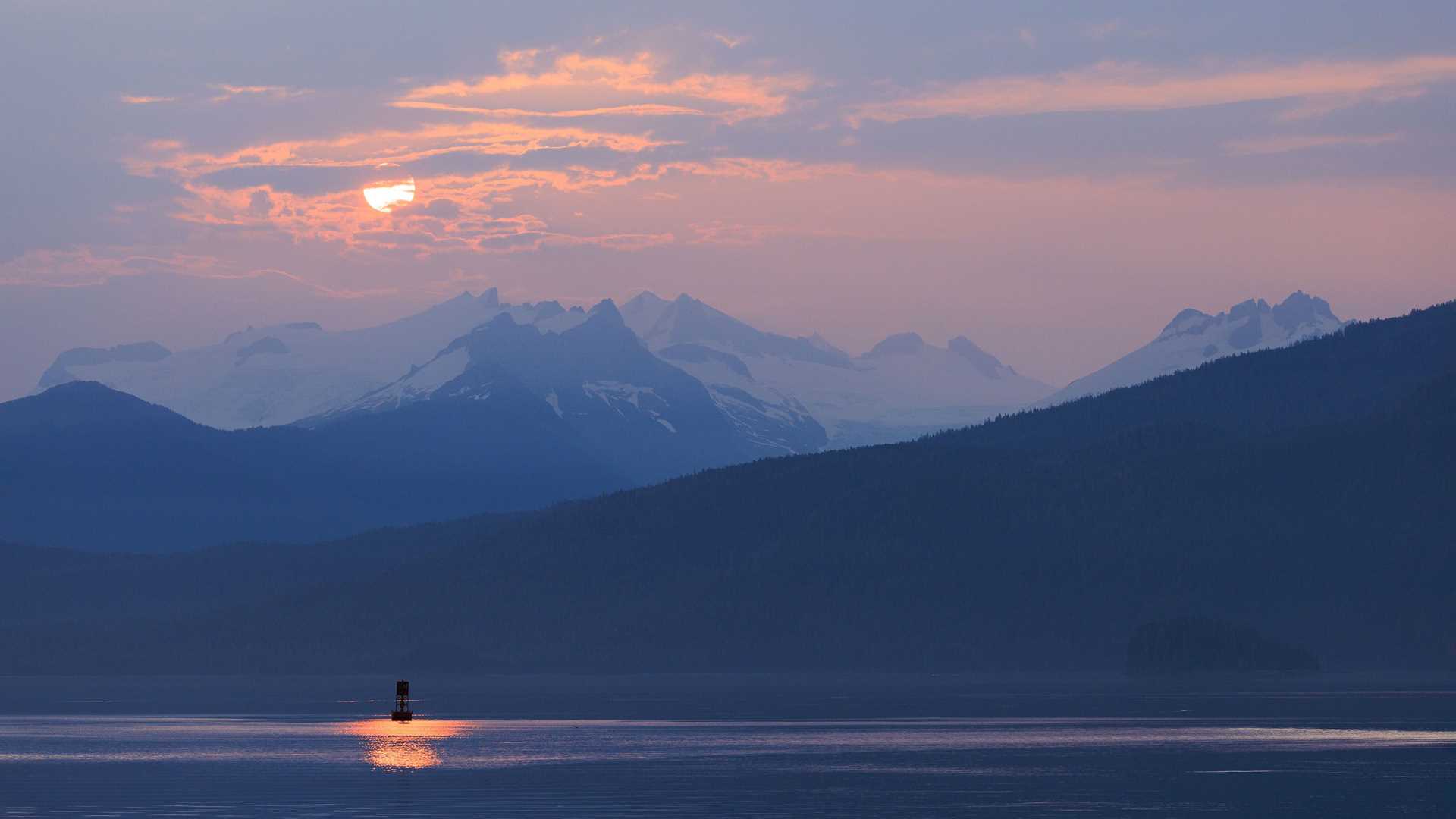 sunset over water