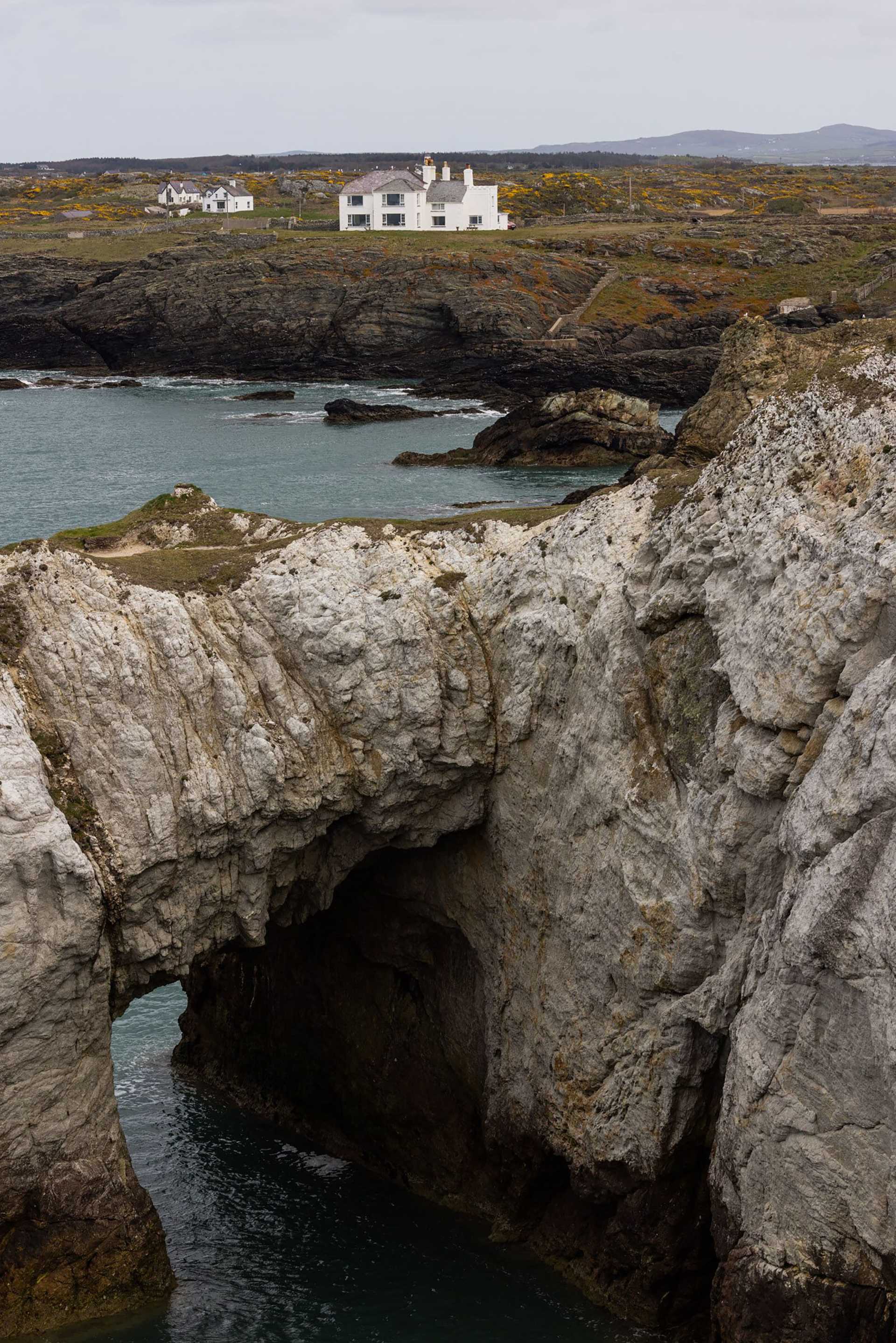 water at top of cliff